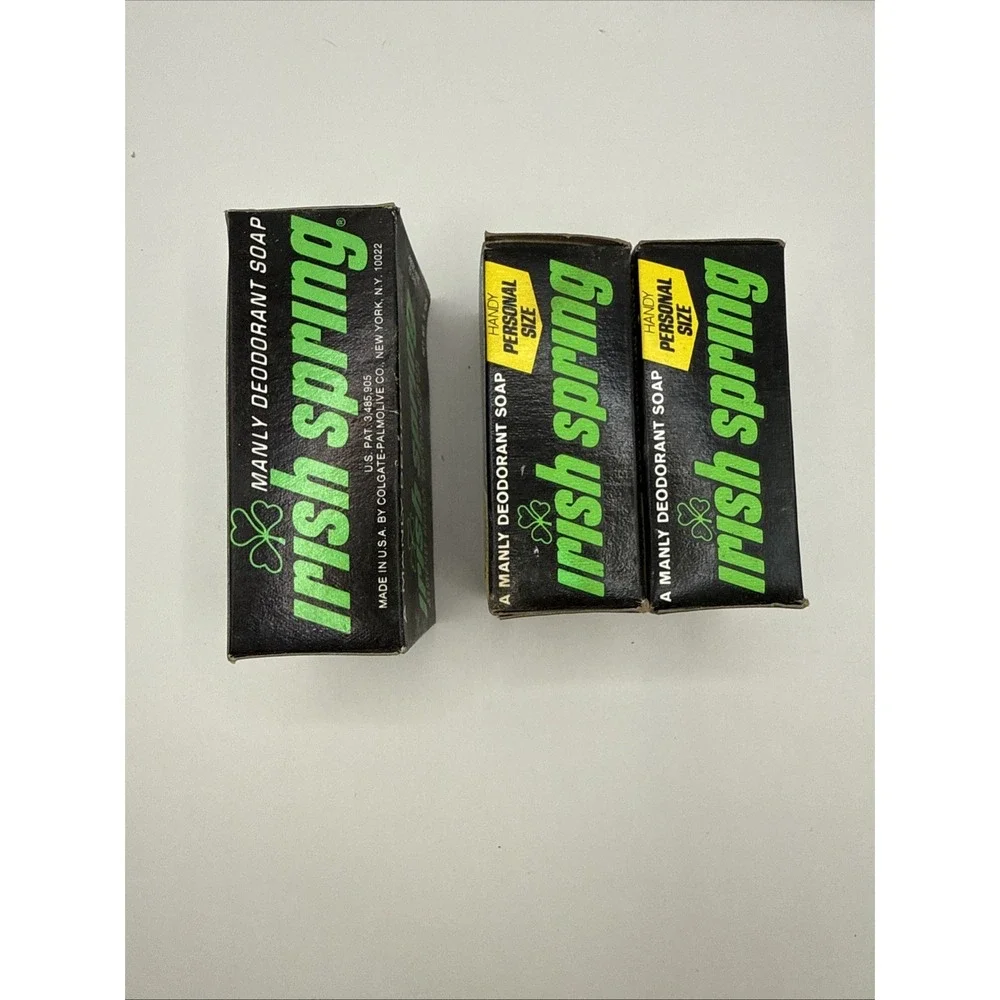 3‎ Bars of Vintage 1970's Collectible Irish Spring Deodorant Soap 5oz & 3.5oz